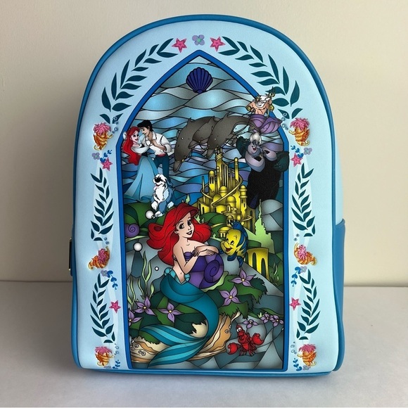 Loungefly | Disney Princess Little Mermaid Stain Glass Backpack main image 10